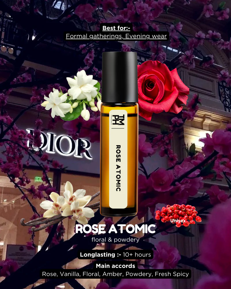 Rose Atomic AT | Luxury Niche Attar – 10+ Hour Long Lasting Pure Oil - Inspired by Atomic Rose by Intiio* - Image 3